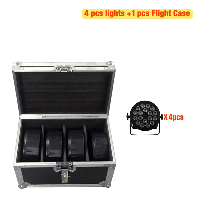 FlightCase with 4pcs Кейс с 4/6/8 Алюминий сплав светодиодный Par 18x12 Вт 4IN1 освещение для диско-бар танцевальный зал декоративный световой эффект - Цвет: FlightCase with 4pcs