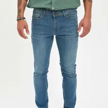 Дефакто мужские Стрейчевые эластичные мужские джинсы, хлопковые джинсовые штаны, свободные брюки, новая мода, Мужская одежда, новинка-L6672AZ19AU