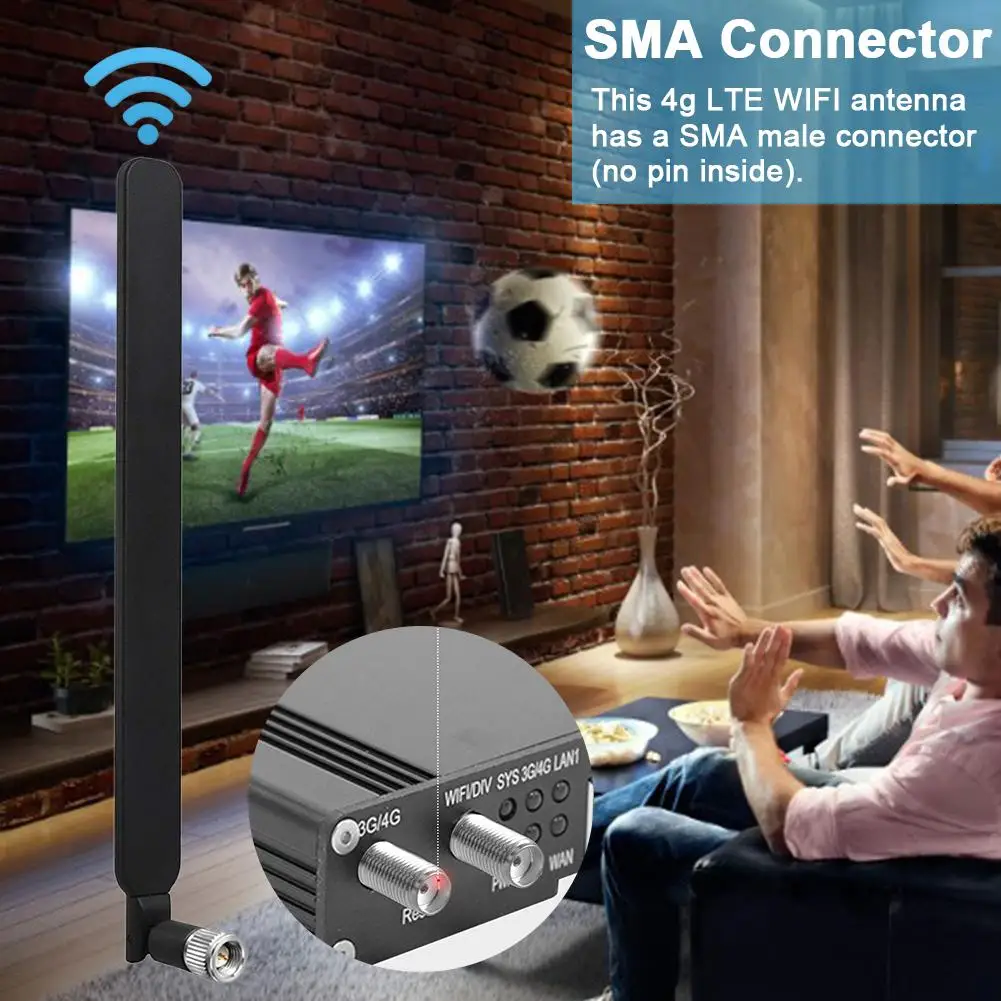 Беспроводная wifi 4G антенна 9 дБи Двухдиапазонная всенаправленная с SMA штекером