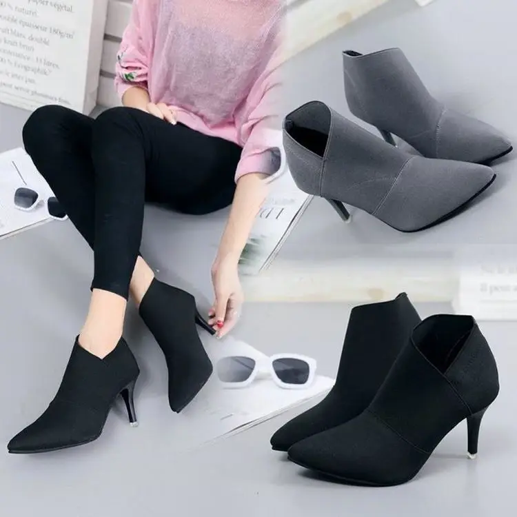 

Large Size Female Pointed High Heel Boots Stiletto B