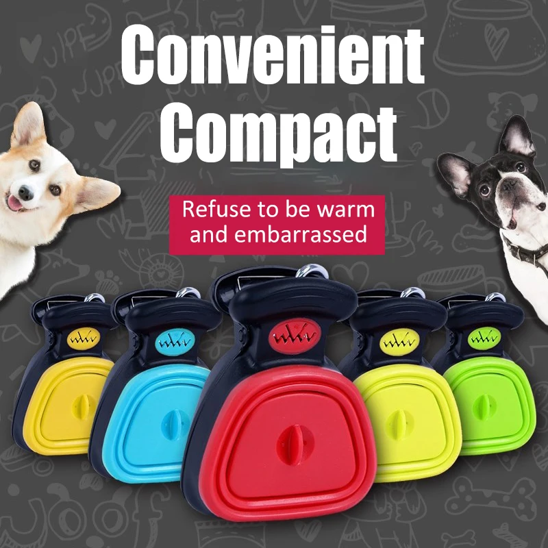 Pet Dog Poop Picker Going Out Portable Foldable Dog Clip Poop Pickup Clip With 1 Roll