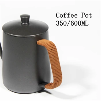 

Gooseneck Thin Mouth Coffee Kettle Pot With Lid Home Kitchen Stainless Steel Long Spout Hand Punch Coffee Pot Teapot Non-Stick