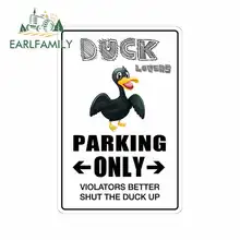 EARLFAMILY 13cm x 8.7cm for Duck Lovers Parking Funny Car Stickers Vinyl JDM Bumper Trunk Truck Graphics Waterproof RV Anime