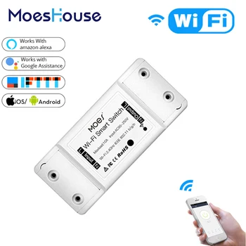 

DIY WiFi Smart Light Switch Universal Breaker Timer Smart Life APP Wireless Remote Control Works with Alexa Google Home