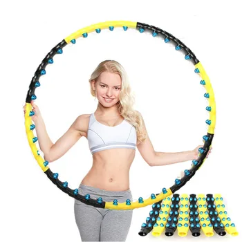 

Women Outdoors Detachable 7/8 Parts Double Row Magnetic Fitness Hoop Easy To Install Fitness Massage Exercise Workout Sports