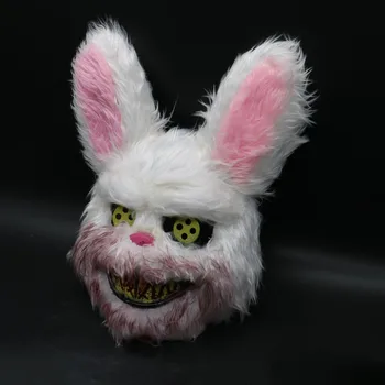 

Bloody Plush Rabbit Mask Halloween Party Cosplay Mask Rabbit Bear Scary Mask For Kids Adult