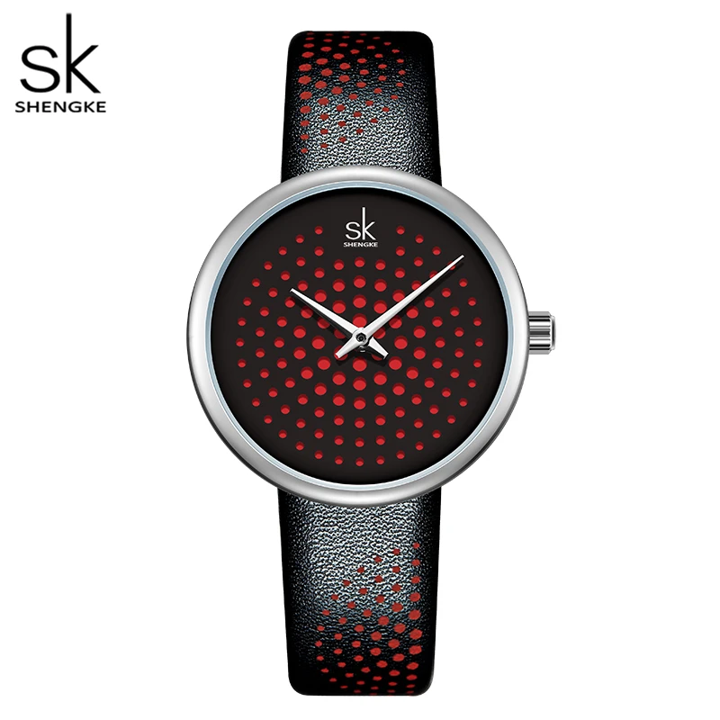 Ceny Shengke skórzane damskie zegarki Vintage Plaid zegarek kwarcowy damski zegarek klasyczny oryginalny kobieta zegar Reloj Para Mujer
