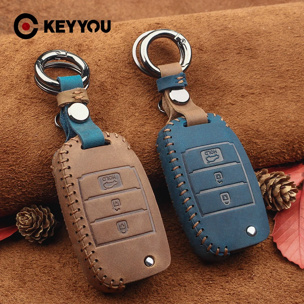 Кожаный чехол для ключей KEYYOU KIA K2 K3 K5 Carens Cerato Forte Sorento Sportage 2013 2014 2015 | Автомобили и