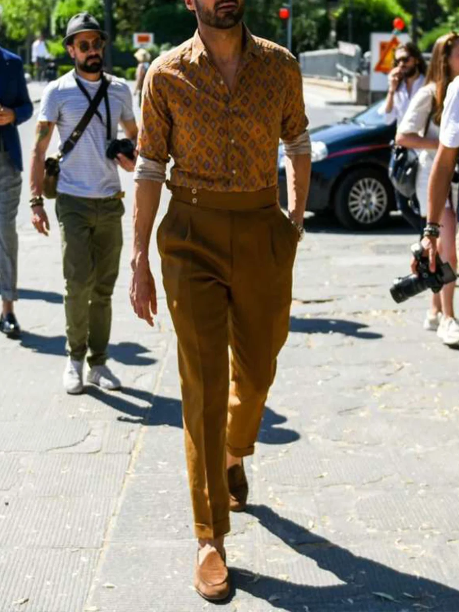 High Waist Coffee Slim Casual Pants 