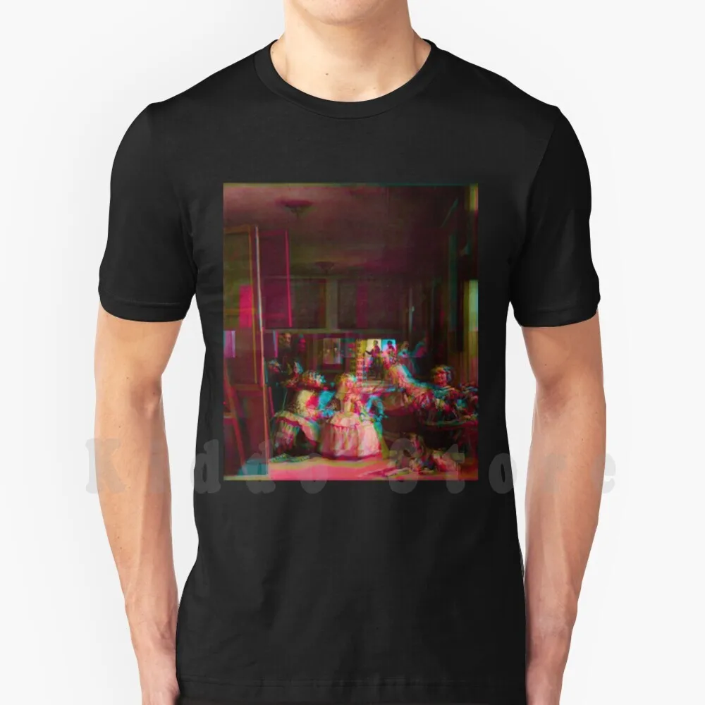 Las Meninas From Eon Velázraccia Maglietta Glitterata Fai Da Te Grande Formato 100% Cotone Ritratto Las Meninas Meninas Diego Velazraccia