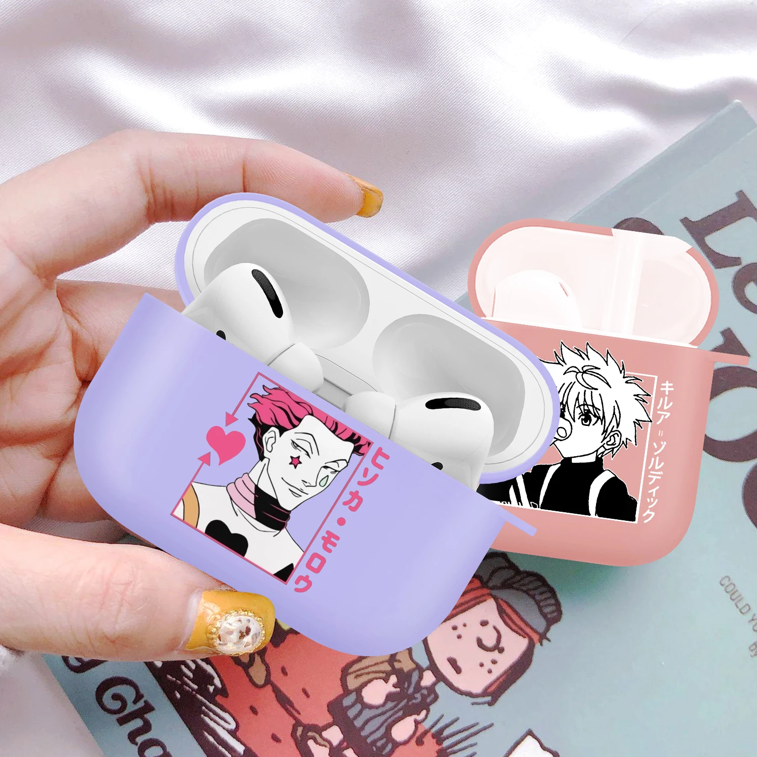 Soft Silicone Cases For Apple Airpods 2/1 Hunter X Killua Anime Wireless Earphone Cover AirPods Pro Charging Box Bags | Электроника