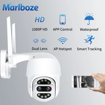 

Marlboze HD1080P PTZ Dual Lens Wifi Camera Outdoor home Security IP Camera Zoom Speed Dome CCTV surveillance camera outdoor wifi