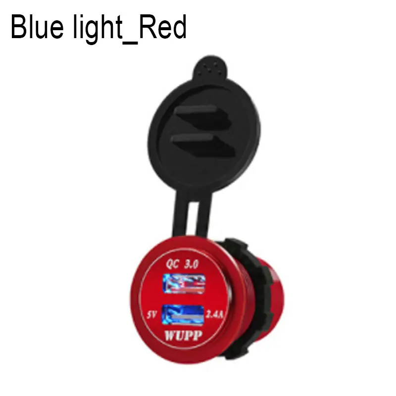 Blue light Red Автомобильное двойное USB зарядное устройство Быстрая зарядка 3,0 зарядное устройство для мобильного телефона 2 порта USB быстрое автомобильное зарядное устройство для iPhone samsung Android автомобильное зарядное устройство - Название цвета: Blue light Red