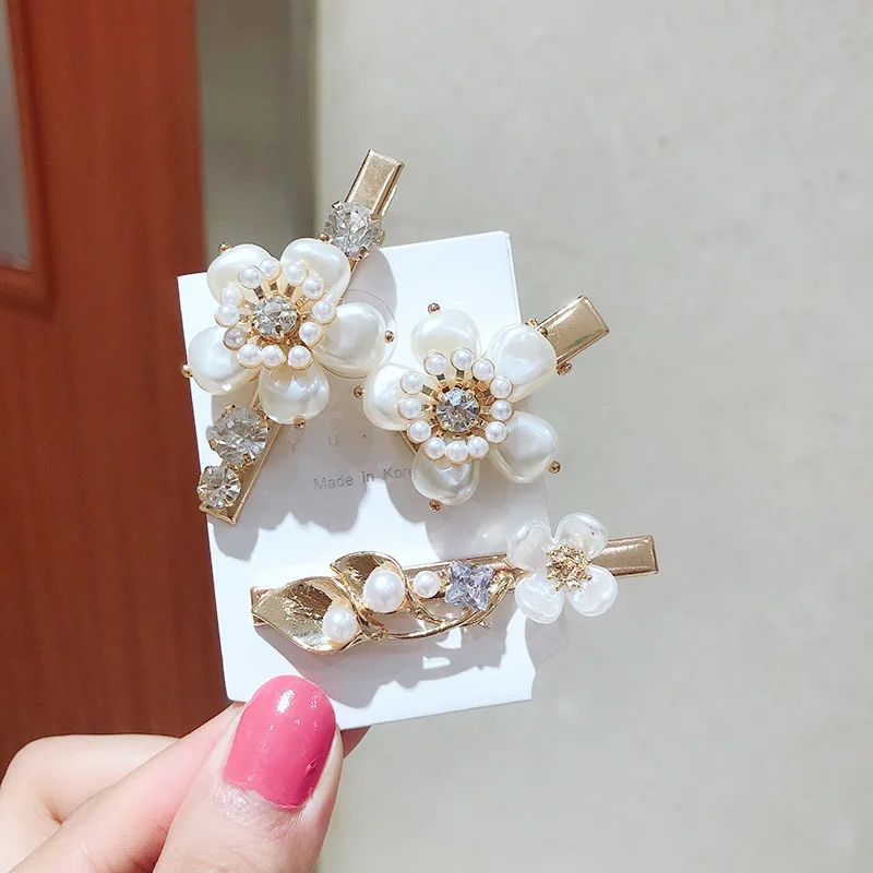 Vintage French Baroque Pearl Hairpin Flower Decoration Barrette Hair Clip Female Korean Elegant Women Hair Accessories Headpiece the summer of in new 2016 fashion girls sandals contain pearl decoration pearl bow sandals