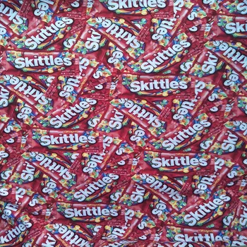 

50X105cm Skittles Print Cotton Fabric for Girl Clothes Bedding Set Hometextile Cushion Cover DIY-BK651