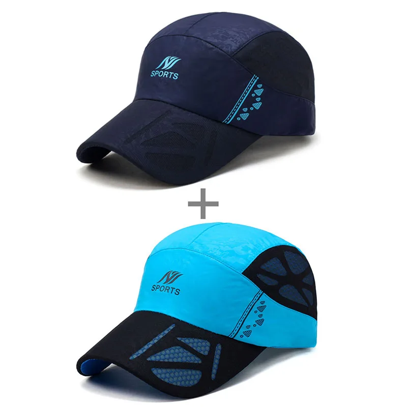 [AETRENDS] Летняя мужская бейсболка, дышащие быстросохнущие сетчатые шапки, женские солнцезащитные кепки, Z-5075 - Цвет: Dark Blue Light Blue