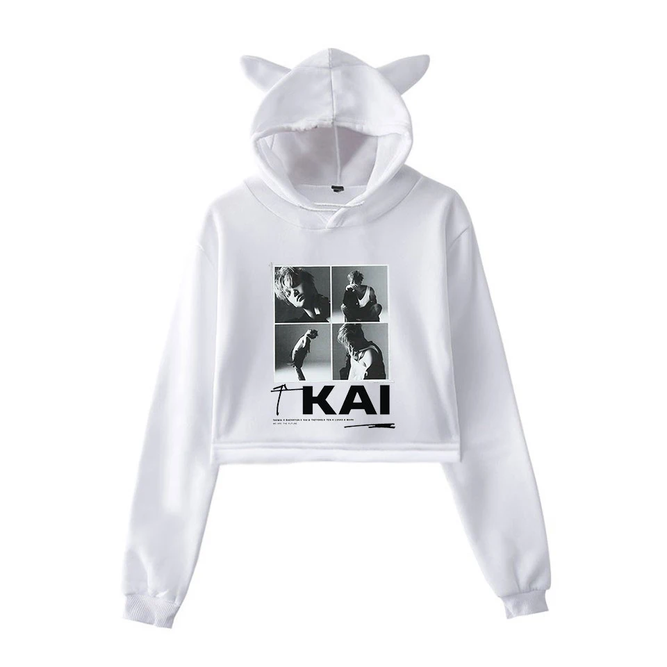 Frdun tommek Kpop новая команда супер м альбом суперм принт модный кошачьи уши Топ женские толстовки Толстовка сексуальная одежда