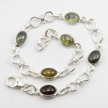

Solid Women Stone Jewelry Tourmaline Bracelet 8.3"