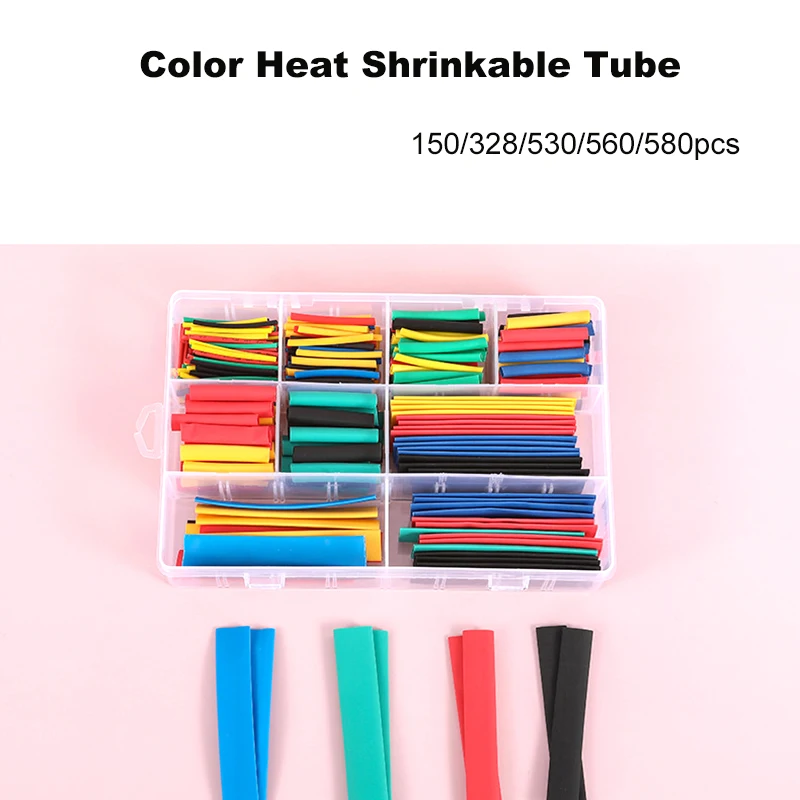 ชุดท่อหดความร้อน 2:1 ท่อหดแบบใช้ความร้อน สำหรับหุ้มสายไฟ ฉนวนกันความร้อน 150/328/530/560/580 ชิ้น 1