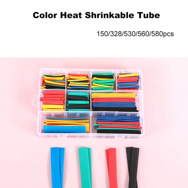 ชุดท่อหดความร้อน 2:1 ท่อหดแบบใช้ความร้อน สำหรับหุ้มสายไฟ ฉนวนกันความร้อน 150/328/530/560/580 ชิ้น 1