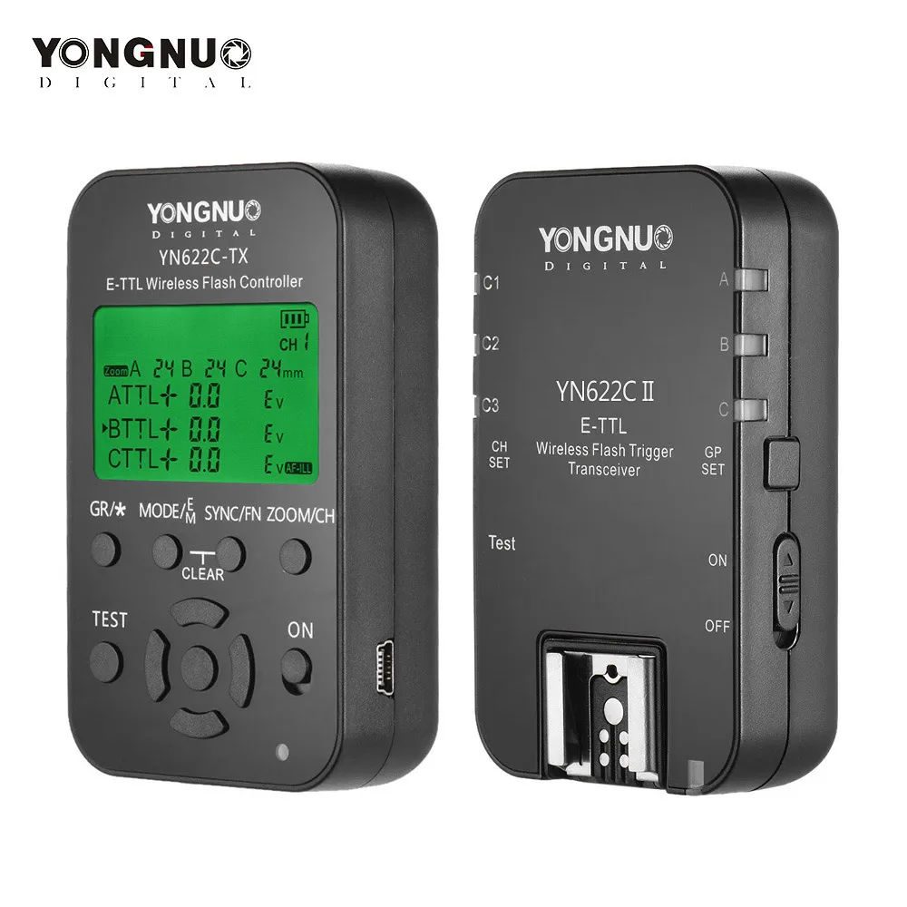 YONGNUO Wireless TTL Flash Trigger YN622C-II YN622C-TX High-speed Sync Transceiver for Canon Camera 1000D 650D 600D 7D 5DIII flash trigger