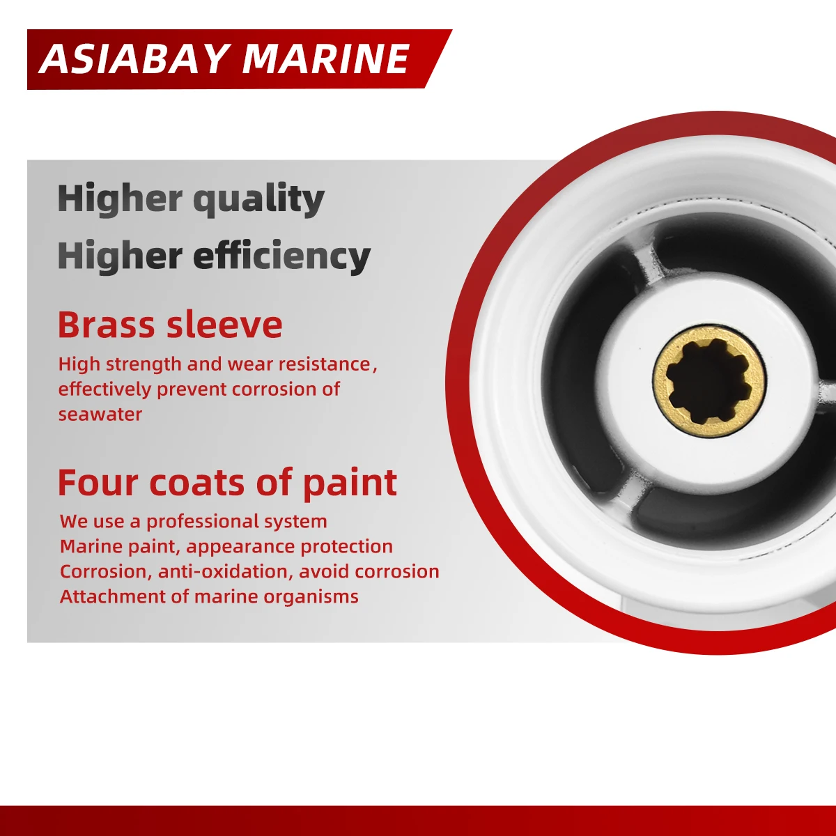 Marine Propeller For Yamaha Outboard Propeller 9-1/4 x 8 Aluminum Alloy Screw 3 Blade 8 Spline Tooth Part #63V-45947-00 for 9.9-15HP Boat Motors