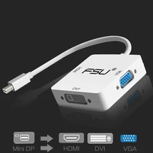 3 IN 1 Thunderbolt Mini DisplayPort DP ไปยัง HDMI VGA DVI สำหรับ Apple iMac Mac Book Pro Air MONITOR MINI DP ADAPTER(China)