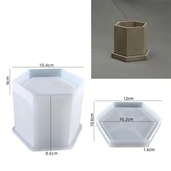 Geometric Silicone Mold for Decorative Containers and Planters (Pot With Tray Mold)