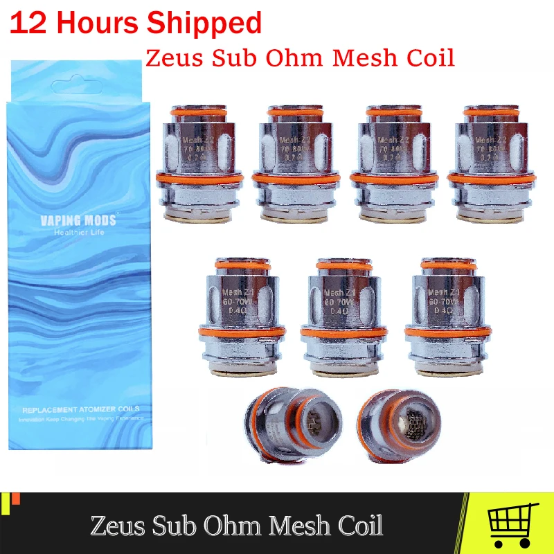 5 шт. сменная катушка Zeus Mesh Z1 0 4 Ом Z2 2 для вейпа подходит к баку Sub Ohm Aegis Legend Kit