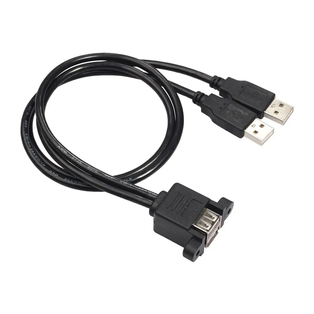 0,5 м двойной USB2.0 революция двойной автобус удлинитель Кабель baffle BK3507 гнездо панель крепление на 2 USB кабель для передачи данных