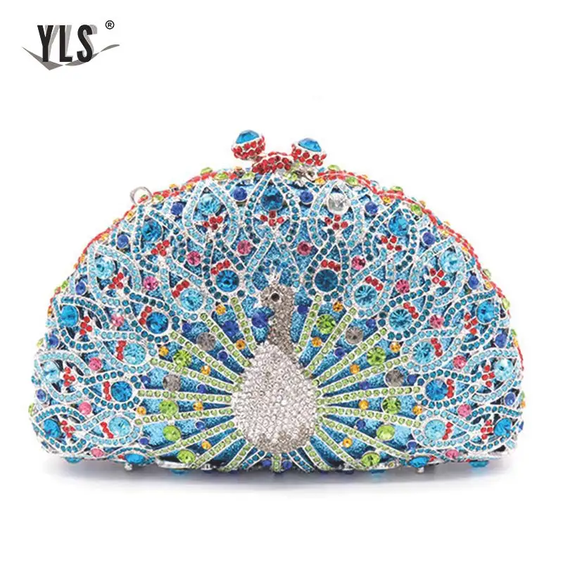 ^*Best Offers Rhinestone Peacock Clutch Evening Party Bags Delicately Hand Made Clutch Bags Crystal Minaudiere Evening Bags in Multi YLS-A21 ^*Best Offers Rhinestone Peacock Clutch Evening Party Bags Delicately Hand Made Clutch Bags Crystal Minaudiere Evening Bags in Multi YLS-A21