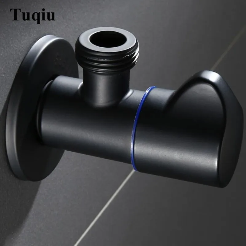 Black Standard G1/2 Thread Mixer with Angle Filled Valve, Taoqiu Solid Open-air Canned Faucet