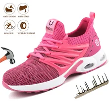 

Women Safety Work Shoes Lightweight Comfortable Breathable Work Sneakers Steel Toe Cap Puncture-Proof Indestructible Shoes Men