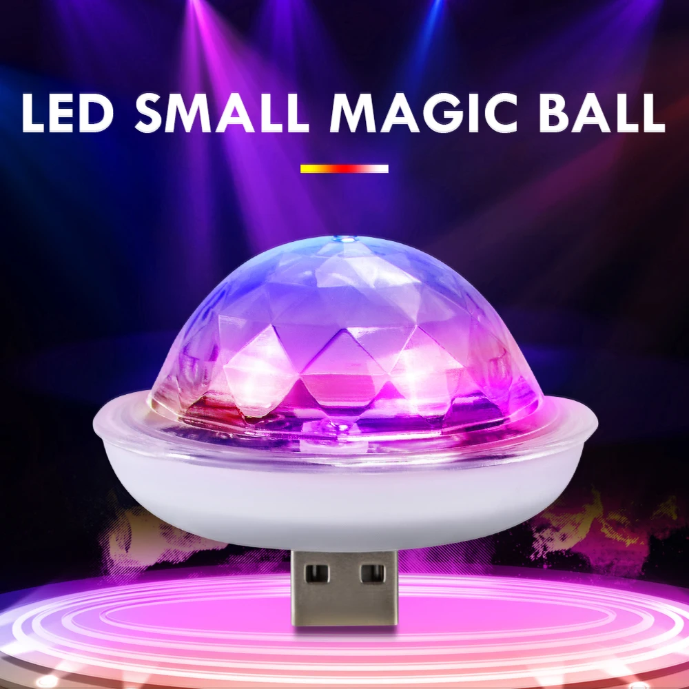 LED RGB USB Dj Lamp Bar Night Light Stage Lighting Atmosphere Decorative Micro Disco Ball Sound Party Projection Lights | Автомобили и