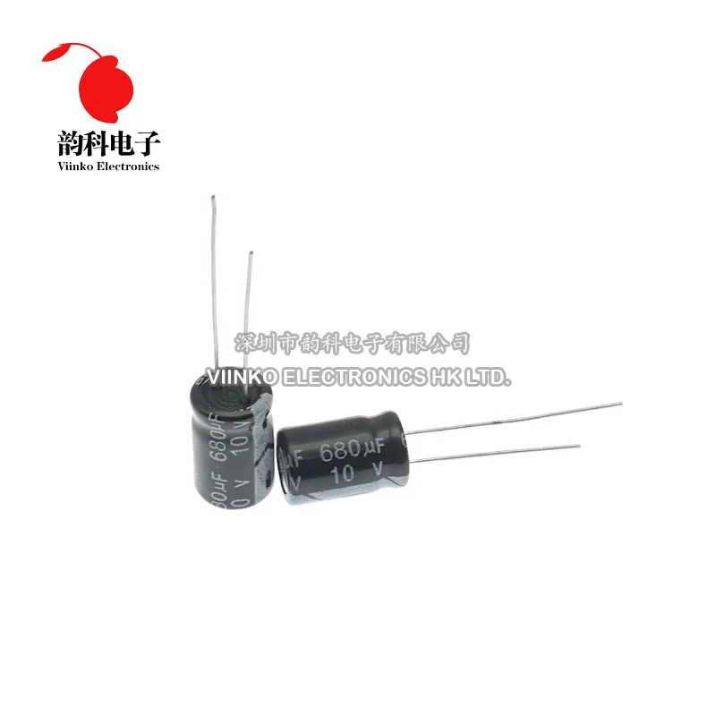 500pcs 10V 680 мкФ 8*12 мм Алюминий электролитический конденсатор с алюминиевой крышкой, 8X12 мм