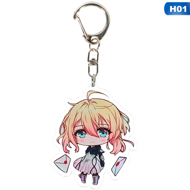 Фиолетовый эвергарден аниме акриловый брелок Модный Милый Забавный Porte Clefs сумка кулон ювелирные аксессуары