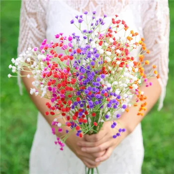 Blossoms Artificial Flowers Babys Breath Gypsophila Fake Flowers DIY Wedding Decoration Home Bouquet Faux Flowers Branch