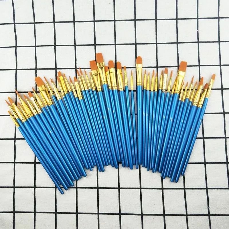 

50 pcs Children's brush gouache watercolor pen oil brush hook line pen