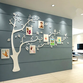 

Family Photo Tree 3D Acrylic Wall Stickers DIY Photo Frame Tree Decorative Sticker TV Background Wall Decals Living Room Poster
