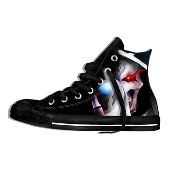 

Men's Casual Shoes Anime Overlord Pattern Fashion Men's Comfortable Breathable Canvas Shoes Men's Lace Casual Shoes Off Black