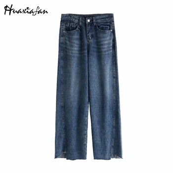 

Huaxiafan Jeans Women Trousers Denim Autumn Winter Long Jeans Femme Fashion New Streetwear Loose Cargo Pants Retro Jeans Friends