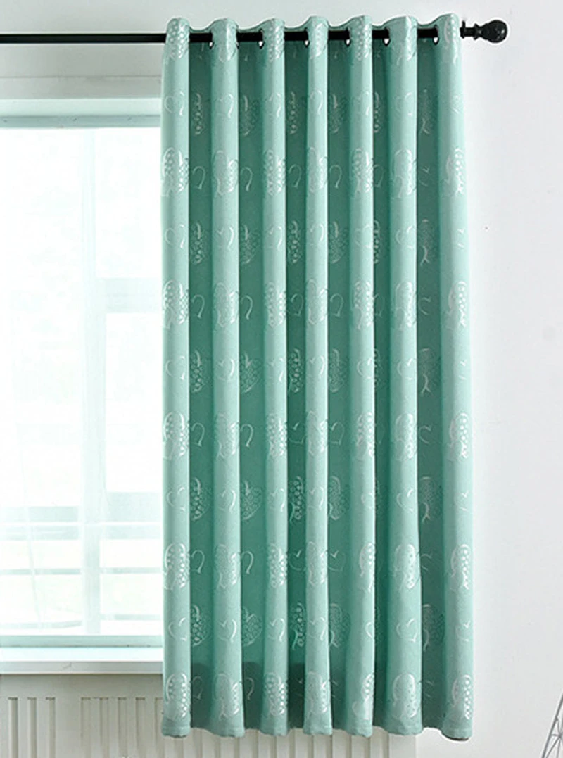 Cloth Curtain Мультфильм Прекрасный Сердце Печатных отсутствие синий короткий занавес для детей девочек спальня гостиная затемнение кухни Штора для детской PC033 - Цвет: Cloth Curtain