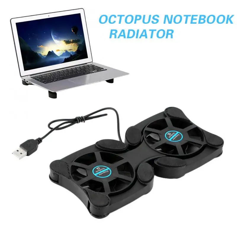 

USB Cooling Notebook Laptop Mini Octopus USB Cooling Notebook 2Fans Cooler Pad Foldable Folding Fan Cooler Cooling Pad 1 Pcs