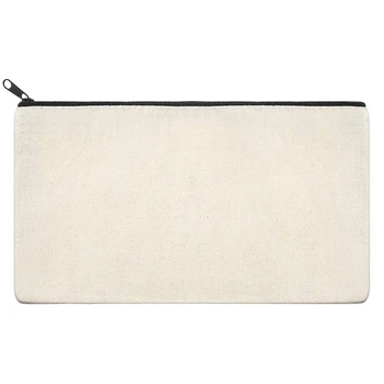 

LJL-24Pcs Canvas Makeup Bags Zipper Pouch Bags Pencil Case Blank DIY Craft Bags Cosmetic Pouch for Travel DIY Craft School