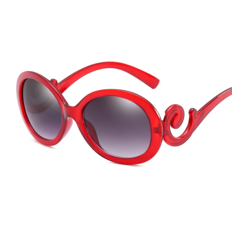Красные овальные женские солнцезащитные очкив ретро стиле фирменный Дизайн Винтажные Солнцезащитные очки для женщин женские очки Oculos De Sol Feminino UV400 - Цвет линз: Wine Red