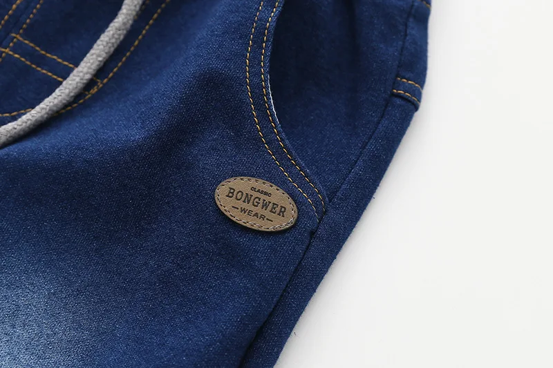 Ju ruan~ Knitted Cowboy CHILDREN'S Pants Autumn New Washing Elasticity Drawstring Top Casual Pants Loose Versitile
