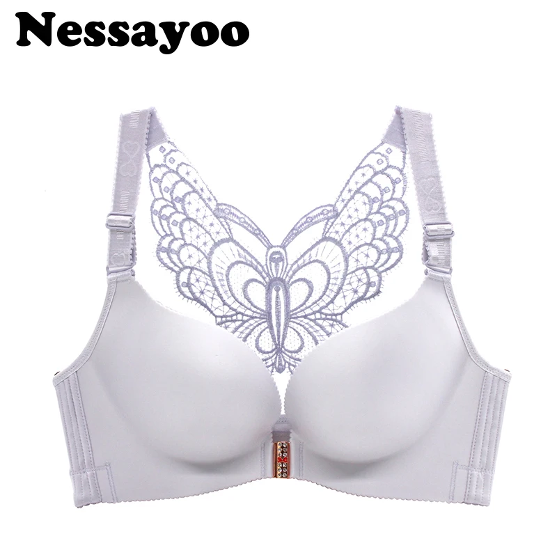 Women Large Size Seamless Front Closure Bra Big Size Butterfly