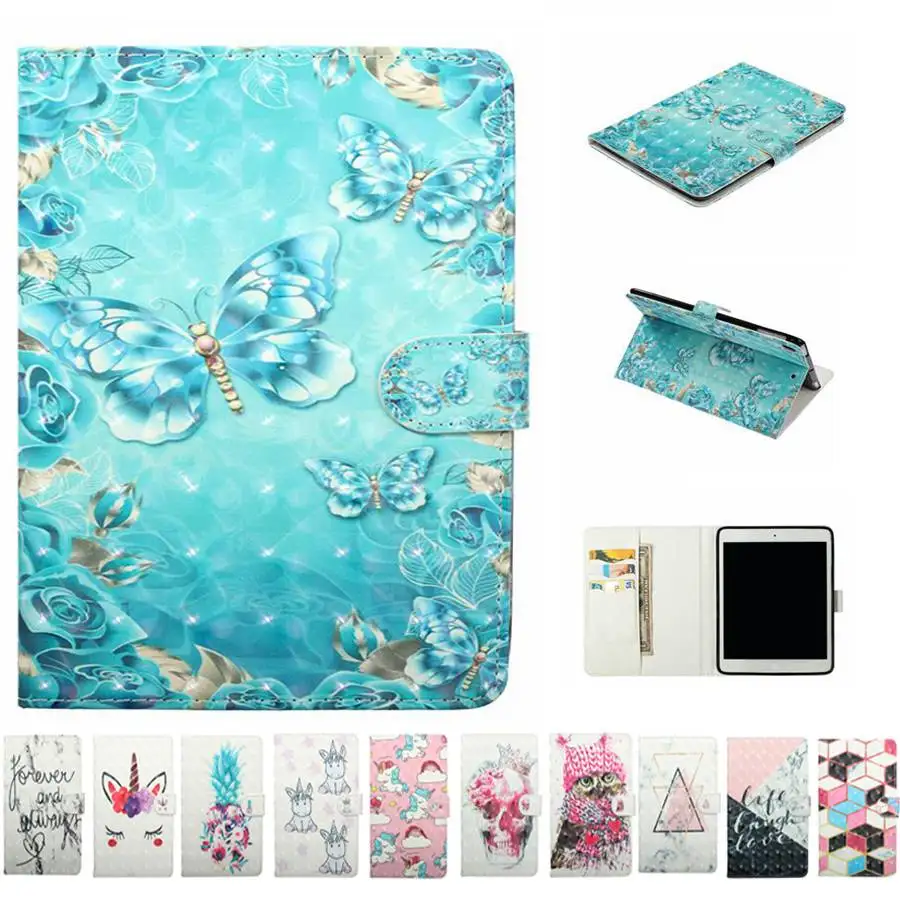 

PU Leather Case For Samsung Galaxy Tab E 9.6 T560 T561 Fashion Printing Cover For Samsung Tab E 9.6 inch tablet case+Film+Pen