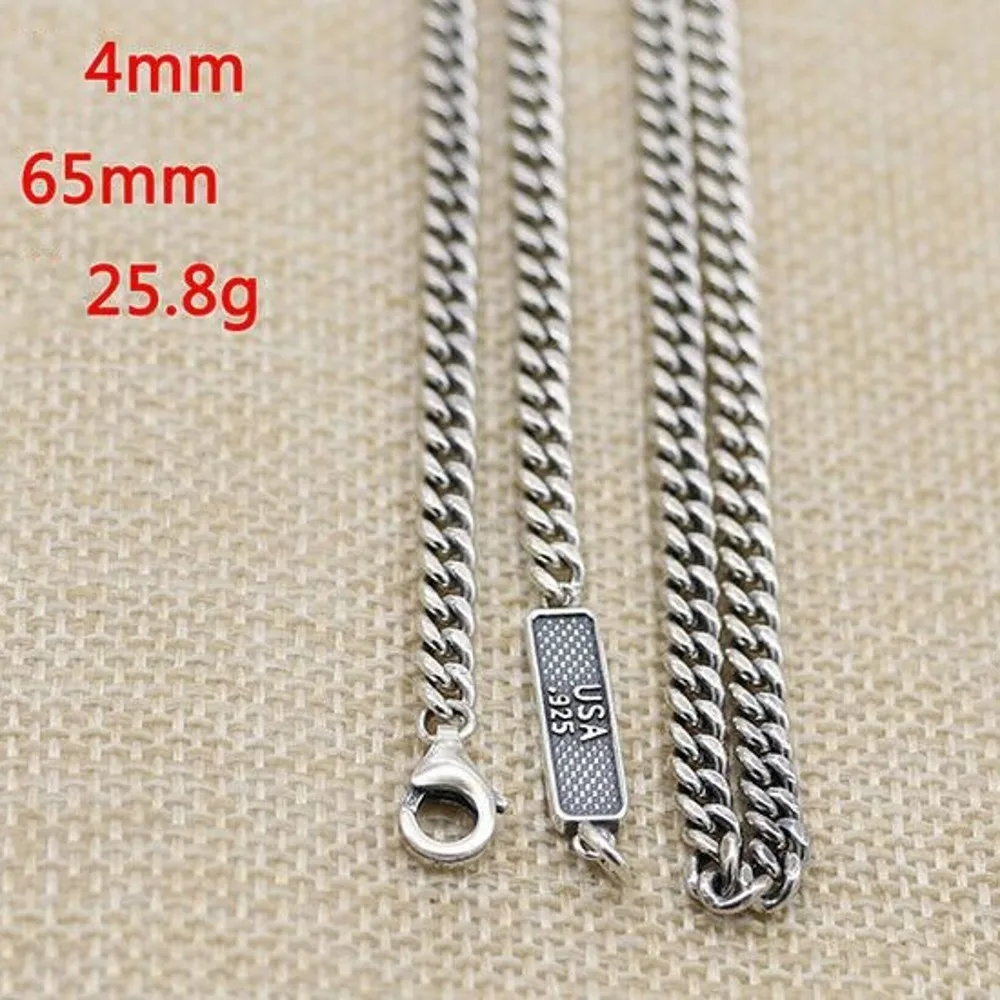 

BOCAI New Real S925 Sterling Silver Fashion Long Sweater Chain Clavicle Whip Chain 4MM Necklace for Men and Women