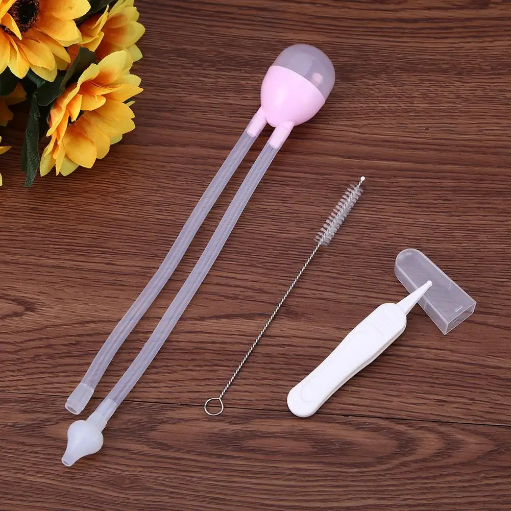 3pcs/set Newborn Baby Safety Nose Cleaner Kids Vacuum Suction Nasal Aspirator Set Infants Medicine Dropper Accessories Baby Care